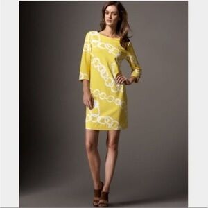 Lilly Pulitzer Starburst Yellow Jonah Posh Ponte Dress Size Small NWOT WITH BELT